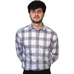 CARTER & COOPER Men's 100% Cotton Check Full Sleeve Shirt, Mens Cotton Printed Shirts Full Sleeve,Full Sleeve Shirt for Men in Pure Cotton (White & Black,L)