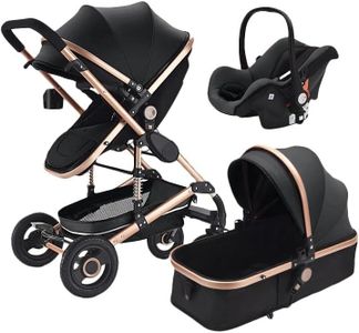 AUS Glide Baby Pram Travel Stroller - Prams & Strollers for Newborn, Compact 9-in-1 Convertible Kids Lightweight with Foldable Bassinet, Adjustable & Reclining Modes Push Chair for Infant & Toddler