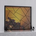 Fire Beauty Fireplace Screen Decorative Mesh Geometric Fire Spark Guard Gate Cover for Home