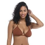 Body Glove Women's Standard DITA Triangle Slider Bikini Top Swimsuit, Brown Ibiza Rib, D