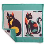 Ed Hicks | Illustrated Gift of an XL Premium Microfibre TV Screen and Glasses Cleaning Cloth - 30x30cm - for Cleaner Glasses, TV Screens, Tablets, Laptops etc ⭆ Anti-static (Cats)