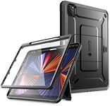 SUPCASE Unicorn Beetle Pro Series Case for iPad Pro 12.9 Inch (2022/2021/2020), Support Apple Pencil Charging with Built-in Screen Protector Full-Body Rugged Kickstand Protective Case (Black)