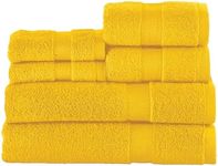 Collections Etc Zero Twist Bath Towel Set - Set of 6 Yellow