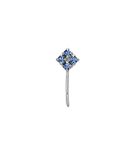 Abhooshan 92.5 Sterling Silver Light Weighted Clip On Nose Pin with Black Cubic Zirconia (CZ) Stones. Non Piercing Nose Pin for Girls and Women Wife Sister Friend (Blue Zirconia)