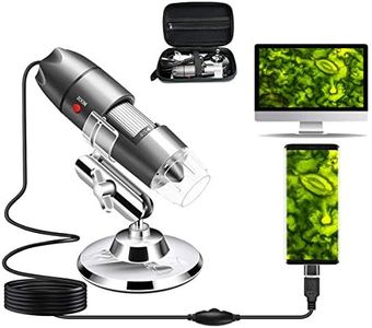 Cainda USB Microscope Camera 40X to 1000X, Digital Microscope with Metal Stand & Carrying Case, Compatible with Android Windows Linux Mac, Portable Microscope Camera for Kids Students Adults