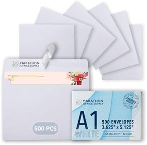 MOS White RSVP Envelopes A1 4Bar (3.625 x 5.125 Inch) 500 Pack, Self-Seal Heavyweight for 3.5 x 5 Cards, Thank You Notes, Gift Cards, Wedding Response Cards, Note Cards