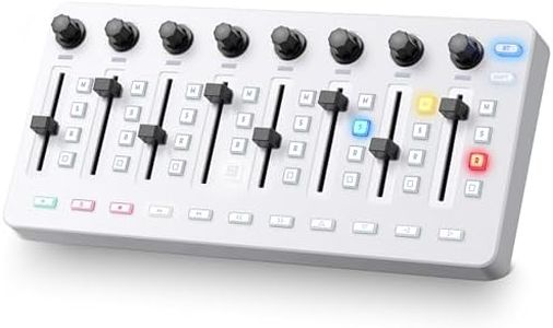 Vangoa Wireless Midi Controller Mixer Mute, Portable USB Midi Keyboard controlador Mixing Console 43 Backlit Button, 8 Channel Faders with LED indicator, 8 Assignable Endless Knobs for Daw, Mac, PC