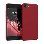 kwmobile Case Compatible with Apple iPhone SE (2022) / iPhone SE (2020) / iPhone 8 / iPhone 7 Case - TPU Silicone Phone Cover with Soft Finish - Dark Red