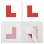 SYEYCW 4 Pcs Sticker L Plates for Drivers, 2 Pcs Self Adhesive L Sticker, 2 Pcs Electrostatic L Plate for Car Window, Without Scratching, for New Learner Drivers Automotive Internship Newbies