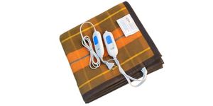 Bell electric blankets®- Double Bed Electric Blanket- Zed Certified Heating Bed Warmer with 4 Heat Settings- Size (150cms x 150 cms) - Shock Proof with Low Power Consumption (Check Multicolour)