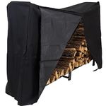 Sunnydaze 6-Foot Decorative Firewood Log Rack with Black Heavy Duty Weather-Resistant and Waterproof PVC Cover Combo - Indoor/Outdoor Wood Storage Holder and Cover