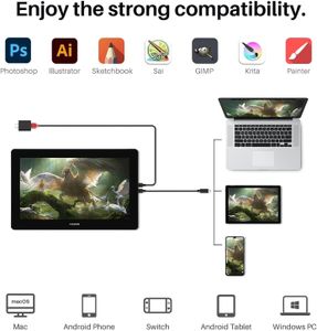 HUION Kamvas Pro 24 4K Drawing Tablet – 23.8" Pen Display Monitor