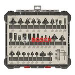 Bosch Professional 30 pcs. Mixed Router Bit Set (for Wood, Ø 1/4 Inch Shank, Accessory Router)