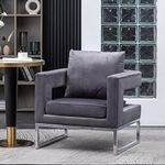 Roundhill Furniture Lenola Accent Armchair, one chair, Gray