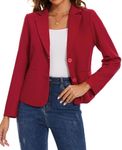 MINTLIMIT Blazer for Women UK Classic Blazers Notched Lapel Suit Versatile Slim Fit (Red M)