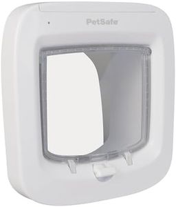PetSafe Microchip Cat Door, Exterior or Interior Pet Door - Multi-User RFID Access Up to 40 Pets, 4-Way Locking, Weatherproof, DIY Easy Install, Hardware Kit; Privacy for Cat Litter Box or Pet Feeder