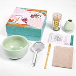 ZENRC Ceremony Matcha Kit - Bamboo Matcha Whisk (Chasen) Scoop (Chashaku) Chawan Bowl with Pouring Spout Whisk Holder Strainer- The Perfect Matcha Set (Apple Green, Set of 6)