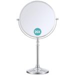 B Beauty Planet Magnifying Mirror 20X,Double-sided 360 Degree Rotation Desktop Makeup Mirror，Free Standing Bathroom/Bedroom Mirror，Large Size Diameter 19cm