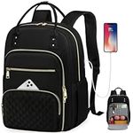 15.6 Inch Laptop Backpack, Lunch Backpack for Women, Water Resistant Work Backpack with USB Charging Port, Travel Backpack