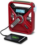 Eton - American Red Cross FRX3+ Emergency NOAA Weather Radio, Red, Digital Display, Hand Turbine, Solar Power, Red LED Flashing Beacon, 7 NOAA/Environment Canada Weather Bands, Phone Charger