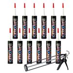 Stixall 12x Polymer Grab Sealant Free Sealant Gun - 290ml Caulking Adhesive and Pro Sealant Applicator Included - Extra Adhesive Durable Sealant Polymer Adhesive 12-Pack