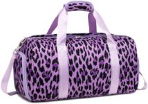 Travel Duffles Girl Leopard Print Sports Duffle Bag for Teens Training Bag Women Yoga Bag Gym Sport Bag with Dry Wet Separated with Shoes Compartment