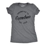 Womens Promoted to Grandma 2023 Tshirt Funny New Baby Family Grandmother Tee Funny Womens T Shirts Mother's Day T Shirt for Women Funny Grandma T Shirt Dark Grey XL