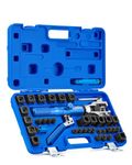 Orion Motor Tech Hydraulic Flaring Tool Kit, Universal Brake Flaring Tool Set with Tubing Cutter, 45° Single & Double Flaring Tool Kit with Deburring Tool, Brake Line Flaring Tool for ISO Bubble Flare