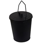 Inglenook Coal Bucket With Lid Black Metal Ash Tidy Bin Coal Carrier Fire 176