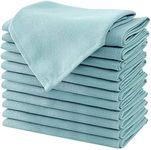 H.VERSAILTEX Cloth Napkins Set of 12 (18" X 18") Linen Textured Dinner Napkins Waterproof Extra Soft Thick Durable Reusable Napkins with Hemmed Edges for Dinners, Weddings and Everyday Use, Aqua