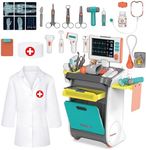 deAO Doctors Trolley Set for Kids, Kids Doctor Sets for 3+ Year Old Boys and Girls Pretend Medical Playset with Stethoscope and Medical Toy Accessories, Children Doctor Role Play Toys (Blue)
