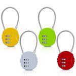 Combination Lock, Padlock, Combination Lock, 3 Digit, Luggage Lock with Combination Code for Travel, Backpacks, Holiday Suitcase (red, Yellow, Green, Light Grey)