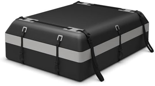 Costway 600L/21 Cubic Feet Rooftop Cargo Carrier Bag, Waterproof Heavy Duty Car Roof Bag for All Vehicles with/Without Rack, Includes Anti-Slip Mat, Luggage Lock, 10 Reinforced Straps (Grey)