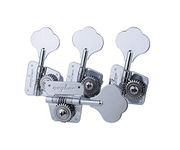 Guyker Bass Tuners (4 for Right) - 1:26 Ratio Open Gear Tuning Key Pegs Machine Head Replacement for Electric Jazz Guitar Bass or Precision Instruments - Chrome