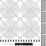 DAOKAI 120mm Finger Grills Guard Silver 120mm x 120mm Metal Grill for Fans, Fan Cover Base Cooling Fan Protector with Screws for PC Ventilator(4pcs)