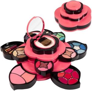 Toysical Makeup Kit for Teens - Flower Makeup Palette Gift Set for Teen Girls and Women - Makeup for Girls 10-12 - Petals Expand to 3 Tiers - Variety Shade Array - Full Starter Kit for Beginners