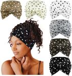 Tobeffect 7 Inches Polka Dots Headbands for Women, Extra Wide Fashion Turban Headband for Women's Hair, Large Thick Hairbands Bandana Head Band Accessories for Wig, Workout, Yoga, Sports