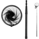 Portable Carbon Fiber Fishing Net Long Handle, Fishing Landing Net with Telescoping Pole Handle, Fishing Gifts for Men (133.8", 8-section pole)