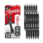 Sharpie S-Gel, Gel Pens, Drawing Pens, Writing Pens, Gel Ink Pens For Journaling, Coloring Pens, Bold Point (1.0Mm), Black Ink Gel Pen, 12 Count