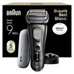 Braun Series 9 PRO+ Electric Shaver, Wet & Dry Razor for Men with 5+1 Ultra Thin Precision Blades, Pro SensoAdapt, Up to 60 min, PowerCase, Charging Stand, (Model 9625S), Graphite