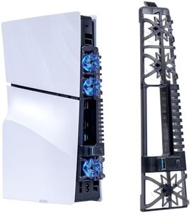 NANANINO PS5 Slim Cooling Fans, Cooling Fan for PlayStation 5 Slim Disc Edition/Digital Edition with RGB Lighting and USB 3.0 Port(NOT for PS5 Pro)