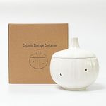 ZENSOAR Ceramic Garlic Keeper for Counter, Garlic Storage Container, Garlic Holder Storage Countertop, Garlic Jar, Garlic Cellar, Garlic Saver, Garlic Pot, Garlic Basket, Garlic bowl, White