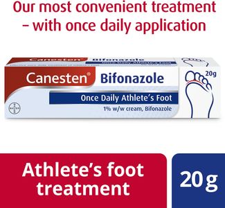 Canesten Bifonazole 1% Athlete’s Foot Cream – Once Daily Antifungal, 20g