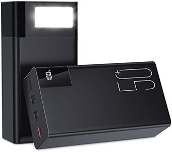 50000mAh Power Bank Portable Charger: 22.5 W Fast Charging External Battery - Powerbank with Flashlight and Large Capacit-Black
