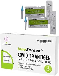 InnoScreen at-Home OTC COVID-19 Test Kit, Self-Collected Nasal Swab Sample, 15 Minute Rapid Results - Single Kit (Includes 2 Tests)