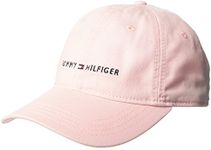 Tommy Hilfiger Men's Cotton Logo Adjustable Baseball Cap, Crystal Rose, One Size