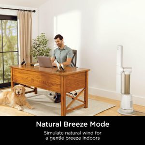 Shark TurboBlade Bladeless Tower Fan – 10-Speed, 180° Oscillation, White