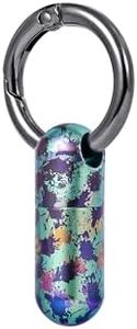 Titanium Keychain Pill Holder,Waterproof Mini Pill Case,Portable Small Pill Container for Travel,Purse,Pocket(Graffiti)
