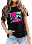 80s T Shirts Women I Love The 80s Shirt Short Sleeve Retro Fancy Dress Party Tees Pop Star Tops