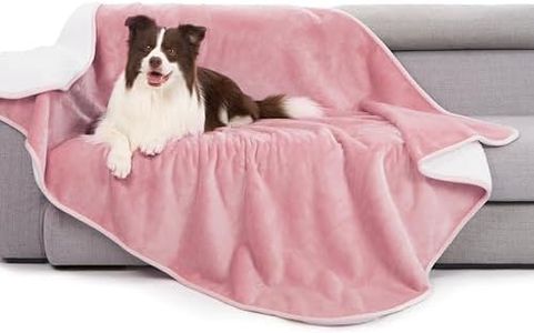 gogobunny Waterproof Bed Blanket, Reversible Sherpa Fleece Throw Blanket for Dog Puppy Cat, Furniture Cover Protects Bed Couch Sofa from Liquid Pee and Pet Fur (Pink, 60x80 inches)
